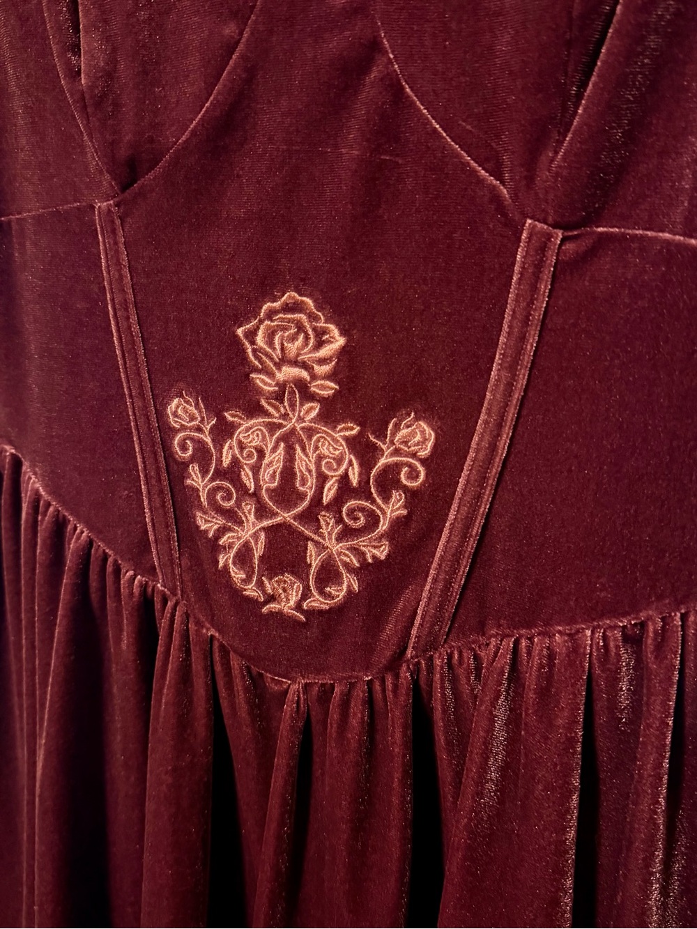SHEIN Velvet Dress Deep Mauve NWT - Picture 2 of 5